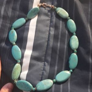 Vintage Turquoise stone and silver necklace